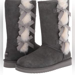 NWT Koolaburra by UGG Suede Bow Tall Boots - Grey